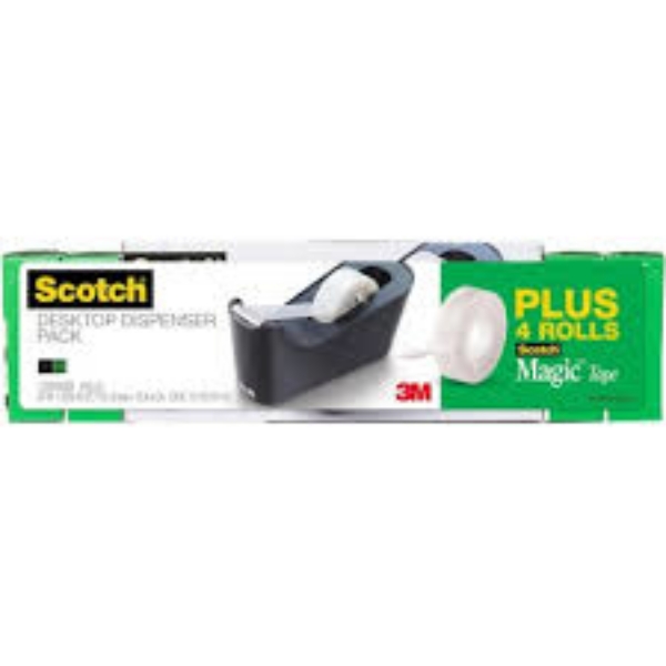 Scotch Magic Tape Dispenser Value Pack 3/4" x 1000" 4 Pack