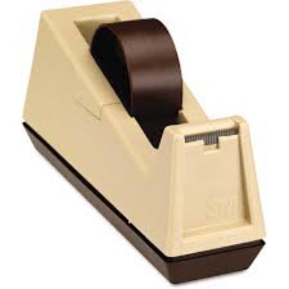 Scotch Heavy Duty Weighted Desktop Tape Dispenser 3" Core Plastic Putty Brown