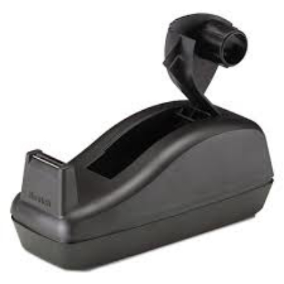 Scotch Deluxe Desktop Tape Dispenser Attached 1" Core Heavily Weighted Black