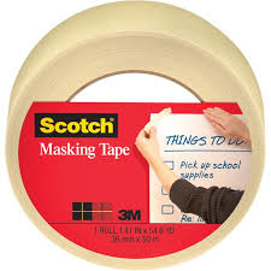 Scotch Home and Office Masking Tape 1" x 50 yds 3 ct