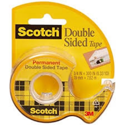 Scotch Permanent Double Sided Tape with Dispenser 1/2" x 500" Clear 6 ct