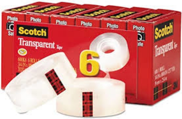Scotch Transparent Tape 3/4" x 1000" Clear 24 count
