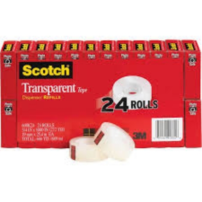 Scotch Transparent Tape 3/4" x 1000" Clear 24 count