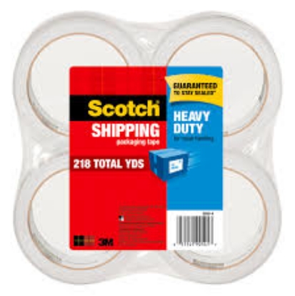 Scotch Heavy Duty Shipping Packaging Tape with Dispenser 4 Rolls