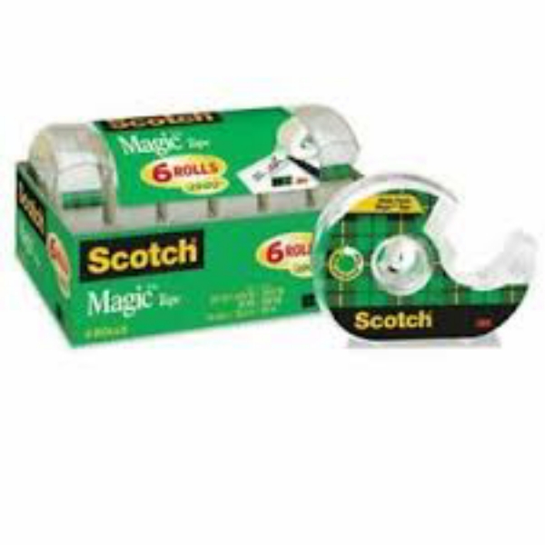 Scotch Magic Tape in Refillable Dispensers with 3/4" Core 3/4" x 650" 6 pk Transparent