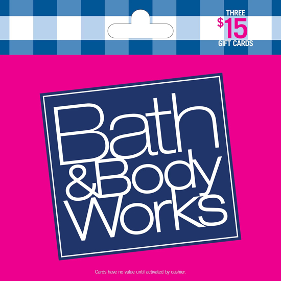 Bath & Body Works $45 Value Gift Cards 3 x $15