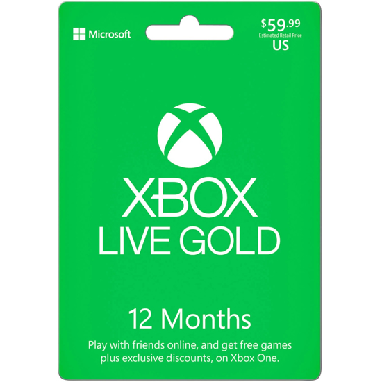 Xbox Live 12 Month $59.99