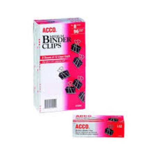 ACCO Binder Clips Medium 12 Box 8 Pack