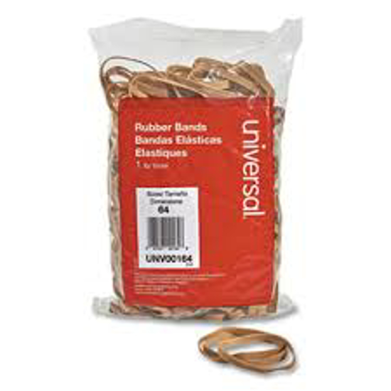 Universal Rubber Bands Size 64 0.04" Gauge Beige 1 lb Bag 320 Pack
