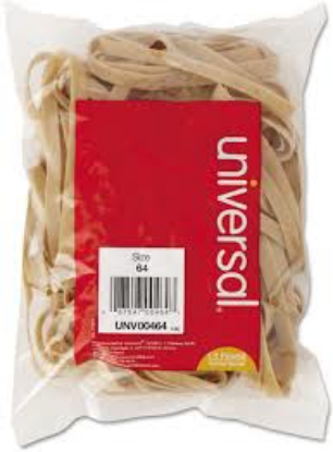 Universal Rubber Bands Size 64 0.04" Gauge Beige 1 lb Bag 320 Pack