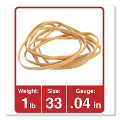 Universal Rubber Bands Size 33 0.04" Gauge Beige 1 lb Box 640 Pack