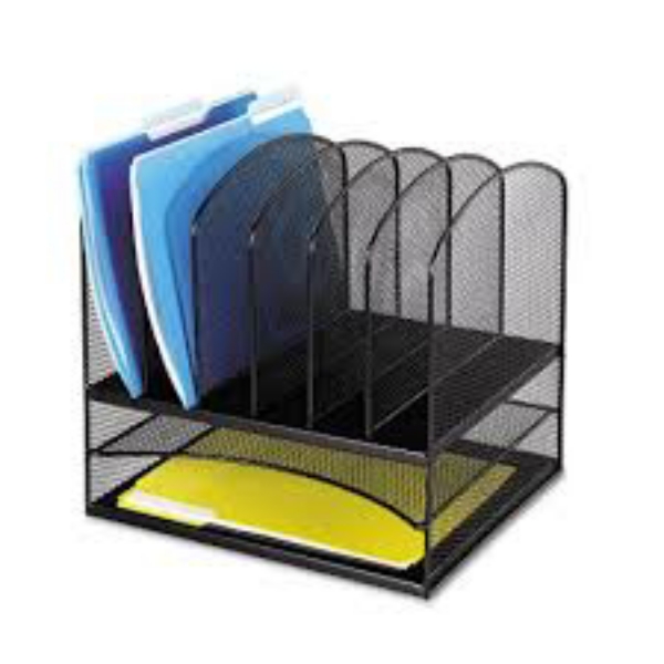 Safco Mesh Two & Six Combination Rack Black