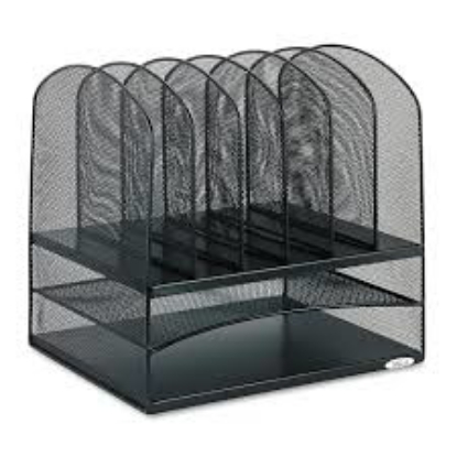 Safco Mesh Two & Six Combination Rack Black