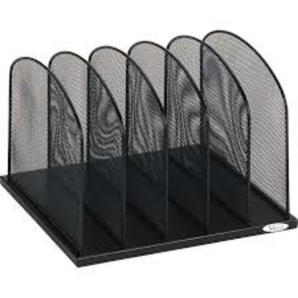 Safco 5 Section Horizontal Mesh Desk Organizers Black