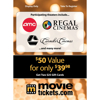 MovieTickets.com $50 Value Gift Cards 2 x $25