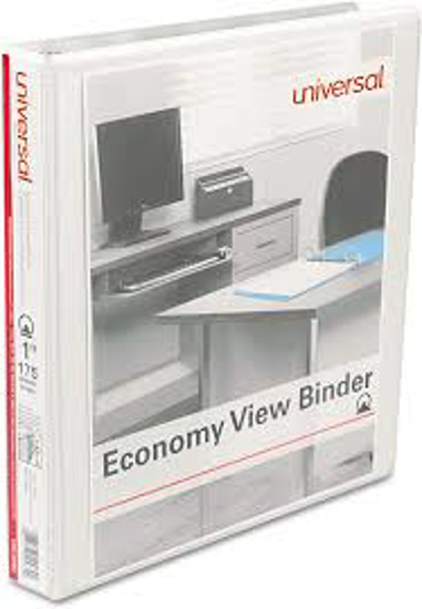 Universal Economy Round Ring View Binder White 6 Pack Various Sizes