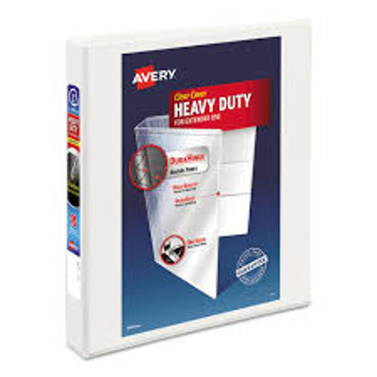 Avery Heavy Duty View Binder with DuraHinge and One Touch EZD Rings 3 Rings 1 Capacity 11 x 8.5 White