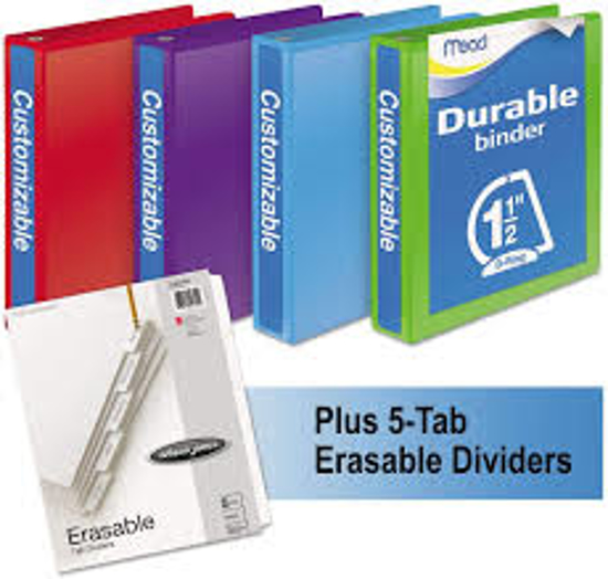 Mead D Ring View Binders Plus Pack 1 1/2" Cap 400 Sheets Assorted Colors  4 Carton