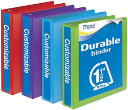 Mead D Ring View Binders Plus Pack 1 1/2" Cap 400 Sheets Assorted Colors  4 Carton