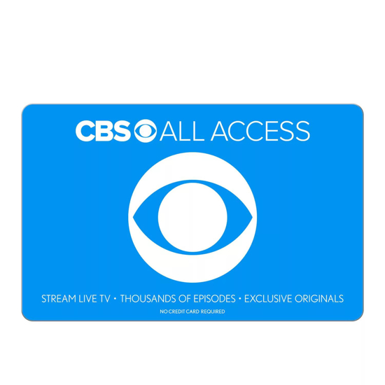 CBS All Access eGift Card Various Amounts Email Delivery