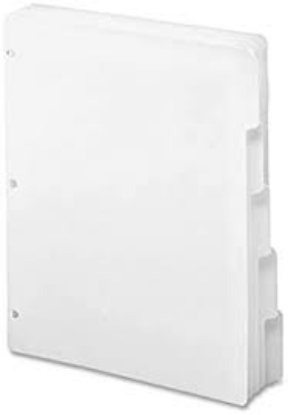 Smead Three Ring Binder Index Divider 5 Tab White