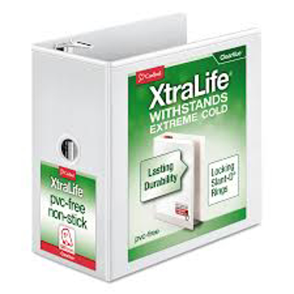 Cardinal XtraLife ClearVue Non Stick Locking Slant D Binder 6" Cap 11" x 8 1/2" White