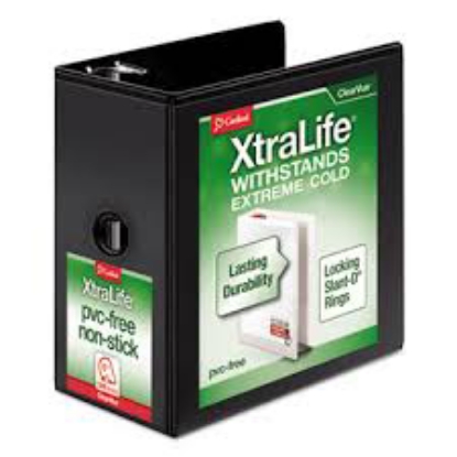 Cardinal XtraLife ClearVue Non Stick Locking Slant D Binder 6" Cap 11" x 8 1/2" White
