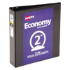 Avery Economy View Binder with Round Rings  3 Rings 2 Capacity 11 x 8.5 Black