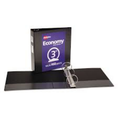 Avery Economy View Binder with Round Rings  3 Rings 2 Capacity 11 x 8.5 Black