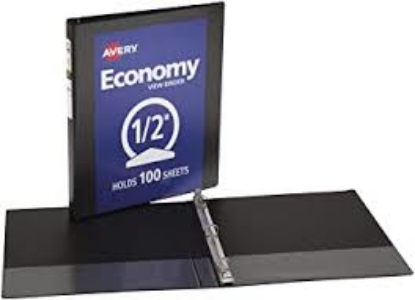 Avery Economy View Binder with Round Rings  3 Rings 2 Capacity 11 x 8.5 Black
