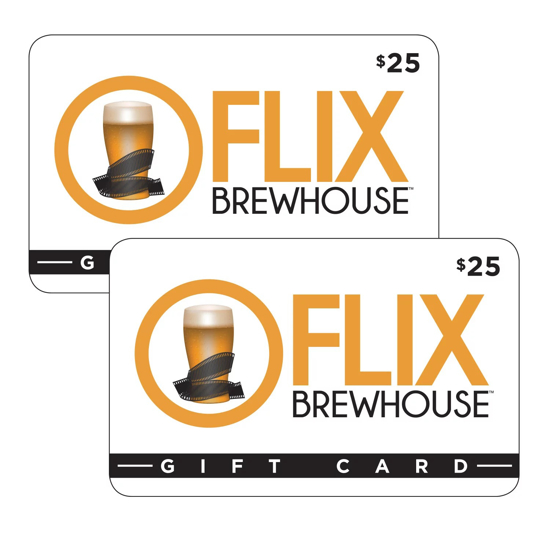 Flix Brewhouse $50 Value Gift Cards 2 x $25