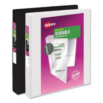 Avery Durable View Binder with DuraHinge and Slant Rings 3 Rings 0.5 Capacity 11 x 8.5 White