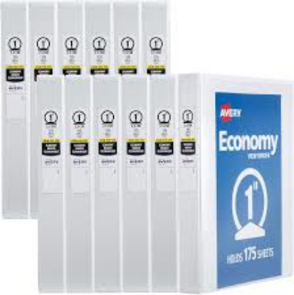 Avery Economy View Binder with Round Rings  3 Rings 1 Capacity 8.5 x 5.5 White
