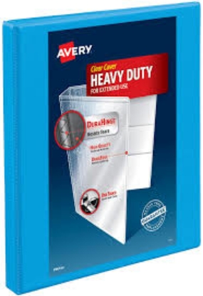 Avery Durable View Binder with DuraHinge and Slant Rings 3 Rings 2 Capacity 11 x 8.5 Blue