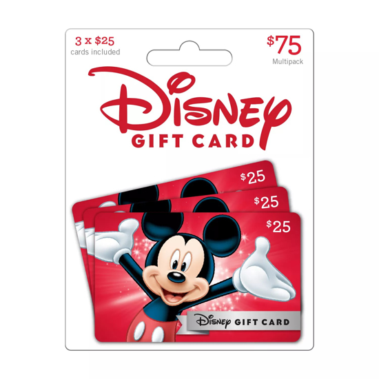 Disney $75 Gift Cards 3 x $25