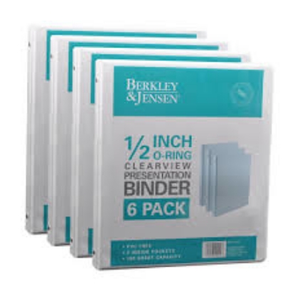Berkley Jensen 1/2 Binder 6 pk White