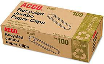 ACCO Recycled Paper Clips Jumbo 100 ct 10 pk