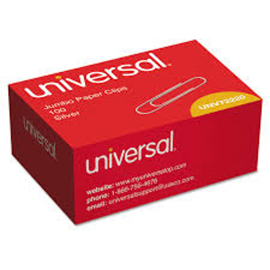 Universal Smooth Paper Clips Jumbo Silver 100 Box 10 Boxes Pack