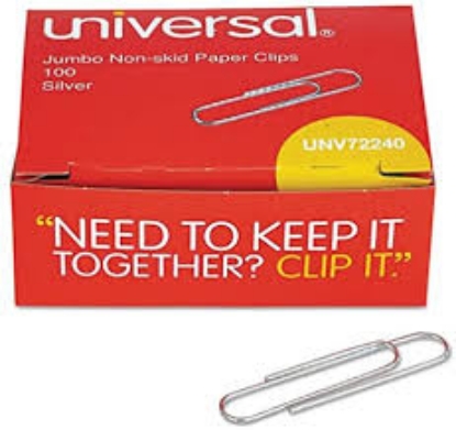 Universal Smooth Paper Clips Jumbo Silver 100 Box 10 Boxes Pack