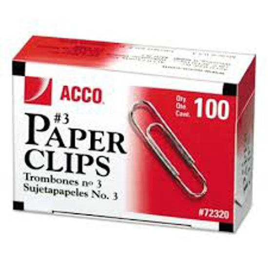 ACCO Smooth Economy Paper Clips No 3 Size Steel Wire 100 ct 10 pk