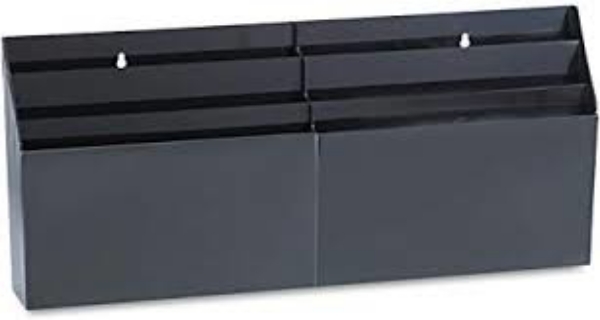 Six Pocket Wall Mount Desk Organizer Black
