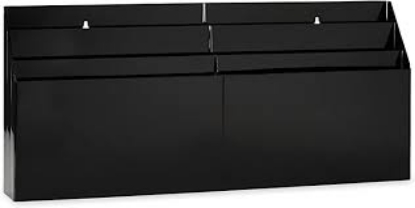 Six Pocket Wall Mount Desk Organizer Black