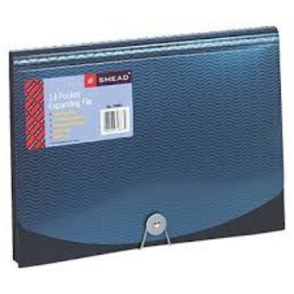 Smead 12 Pocket Poly Expanding File Letter Black Blue