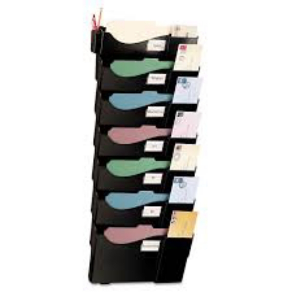 Officemate Grande Central Wall Filing System Seven Pockets Plastic Black