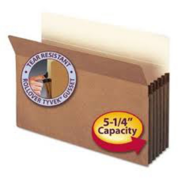 Smead 5 1/4" Accordion Expansion File Pocket Straight Tab Legal Redrope 10ct