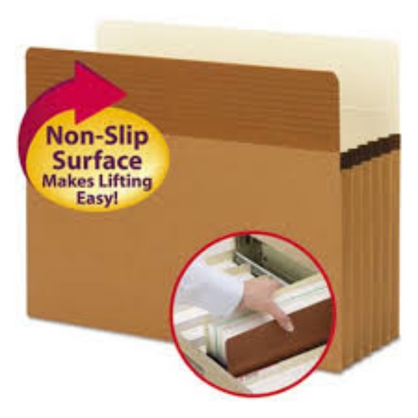 Smead 5 1/4"Easy Grip Accordion Expansion Pockets Redrope Letter 10 ct