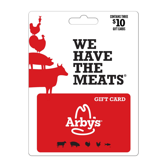 Arby's $30 Value Gift Cards 3 x $10
