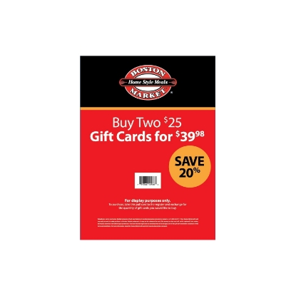 Boston Market $50 Value Gift Cards 2 x $25