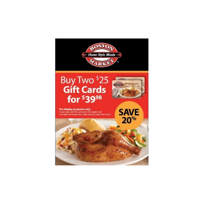 Boston Market $50 Value Gift Cards 2 x $25