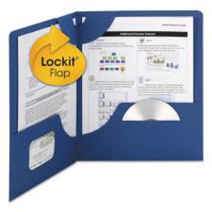 Smead Lockit Two Pocket Textured Heavyweight Paper Folder Dark Blue Letter 25ct
